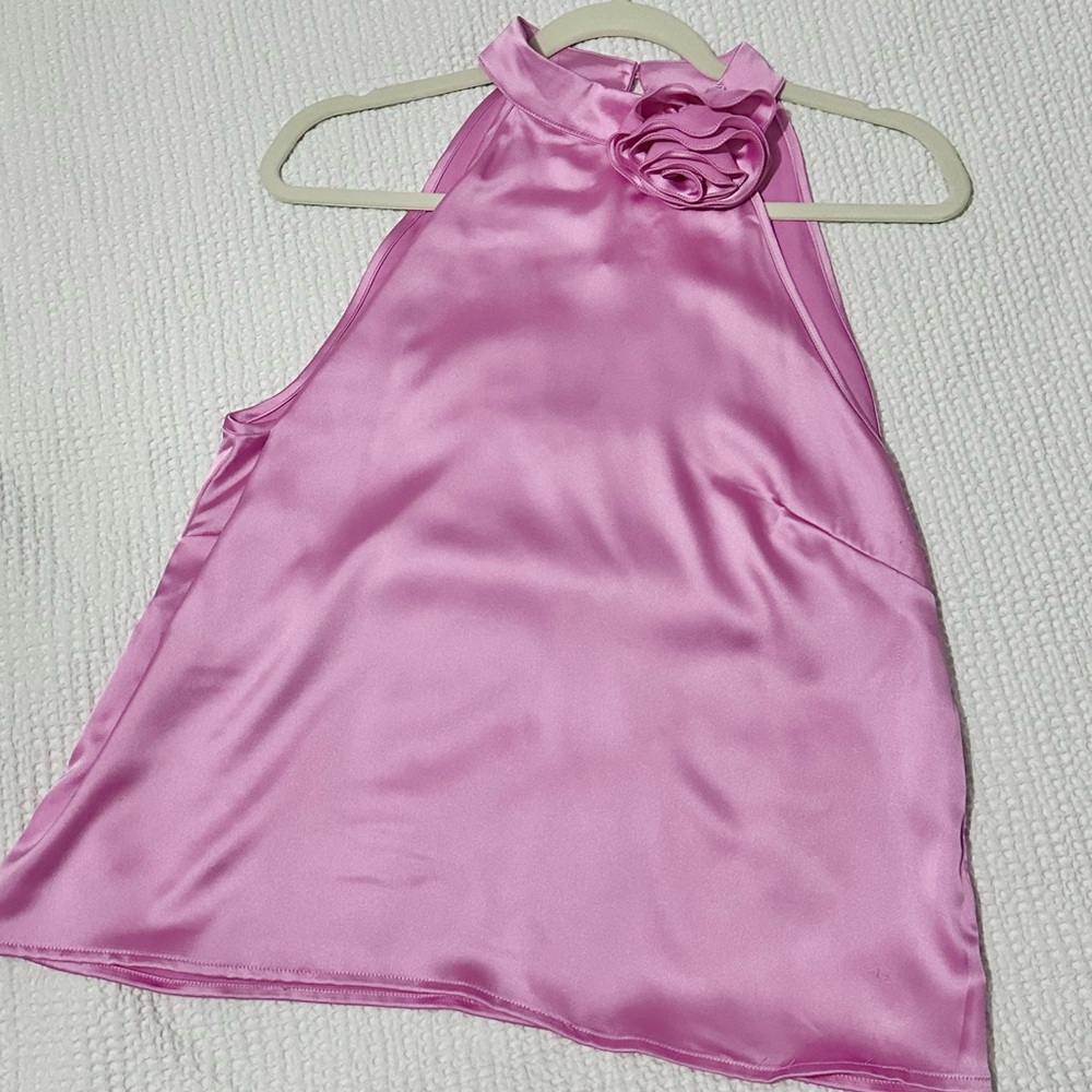 Cynthia Rowley Pink Satin Blouse